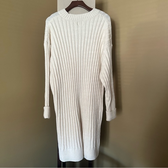 Oversized Cream Sweater Dress - Picture 3 of 8